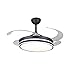 NIBISO Modern Simplicity Ventilator Deckenleuchte Schwarz mit Fernbedienung 3 Farben Ventilator Licht Klappflügel 42 Zoll (Deckenventilator Licht)