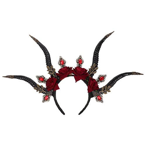Diadème Diable Halloween Gothique en Résine Noire pour Cosplay