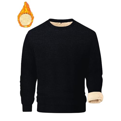 Men's Fleece Sweatshirt, Sherpa Lined Thick Pullover Winter Warm Crewneck Thermal Long Sleeve Cozy Casual Loungewear4