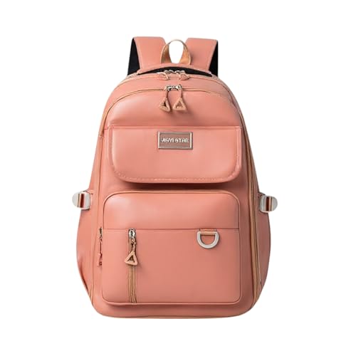 Mochila Escolar Feminina com Compartimentos, Abertura Geladeira reforçada e acolchoada e compartimento para notebook(Rosa)