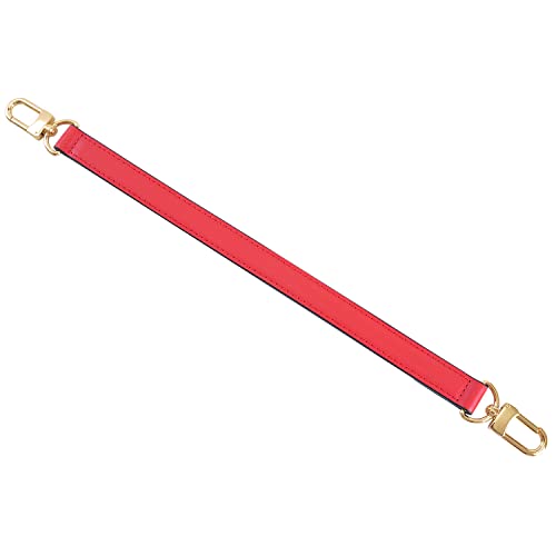 Image of Genuine Leather Plain Strap Replacement Top Handle Leather Strap for Handbag (Red, 14.5 in)
