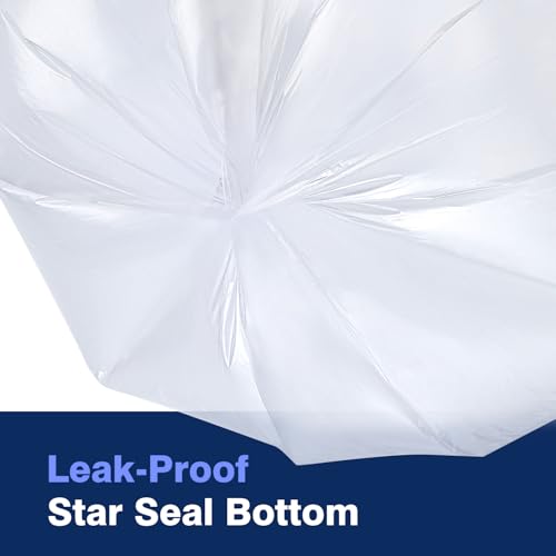 Image of 40-45 Gallon Clear Trash Can Liners - 250 Count Bulk, 40'' x 48'', High Density Garbage Bags for Outdoor, Recycling, Commercial, and Industrial Use
