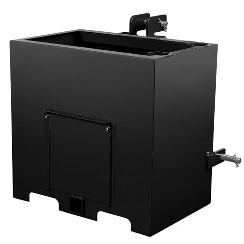 Garvee Ballast Box 3 Point Category 1 Tractor, 800 LBS Capacity Ballast with 2 in Hitch Receiver, Fits Category 1 Tractor Attachment, Black, Black