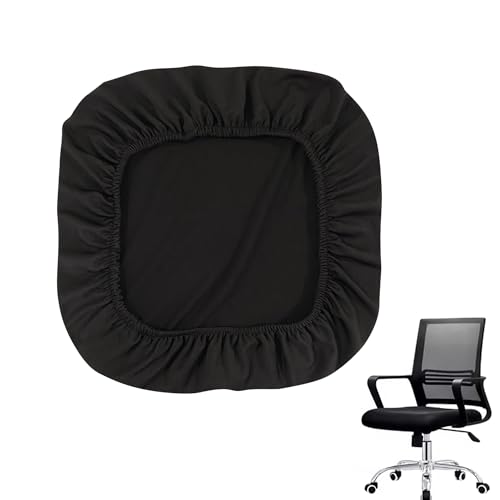 Black Office Chair Seat Cover Easy to Install Elastic Removable Chair Cushion Protector Anti-Slip Desk Chair Cover Washable Office Chair Covers Stretch for Rotating, Armrests, Swivel, Game Chair