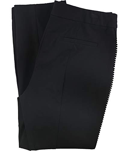 Alfani Womens Crochet-Trim Casual Cropped Pants, Black, 82