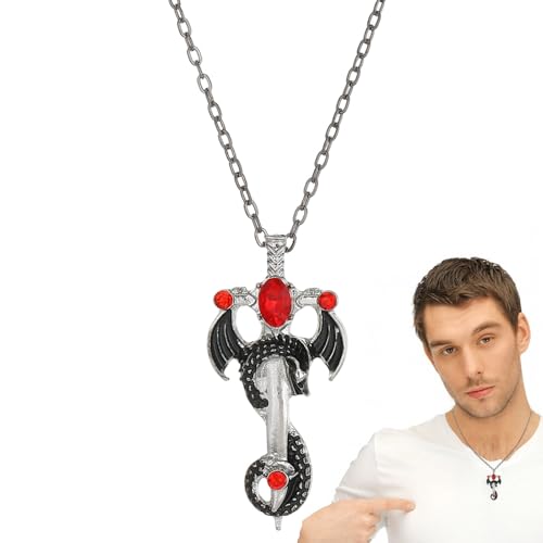 Genérico - Collar Punk Dragón Ala - Joyería Moda | Collar Punk Hombres y Niños