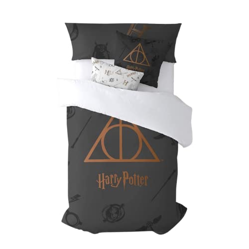 BELUM | Funda nórdica Harry Potter | Funda nórdica Modelo Deathly Hallows | Funda Nórdica con...