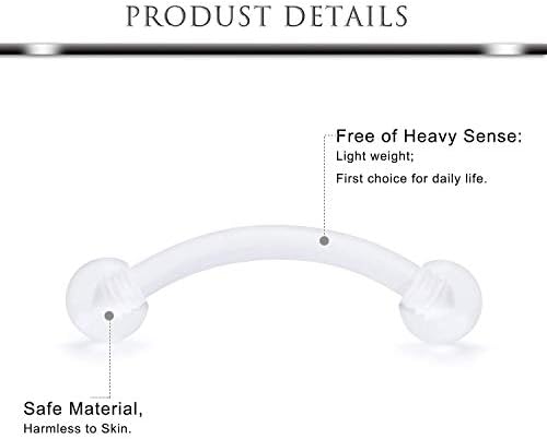 AVYRING Rook Earrings Piercing 16G Septum Ring Stainless Steel Curved Barbell Helix Tragus Cartilage Ear Piercing Jewellery 6PCS
