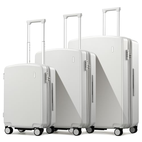 Image of Hanke Expandable Luggage Sets 3 Piece, 20 /24 /28 Inch Hard Shell Suitcase