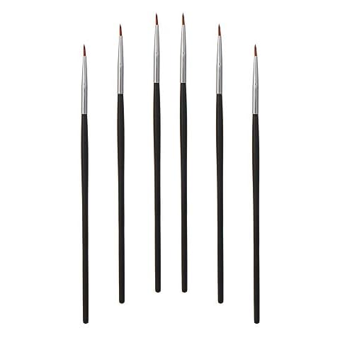 Akittyya Eye Makeup Sable Eyeliner Brushes, 6 Pcs Cover
