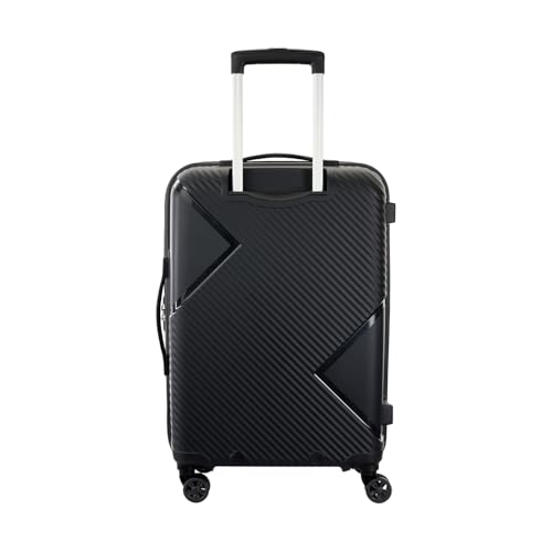 Image of Kamiliant by American Tourister ATHER|Printed Check-in Trolley Bag Medium Size (68 cms) for Travel| Hard Case Polypropylene (PP) Suitcase|360 8-Wheel Spinner Luggage Trolley|Combination Lock|Black