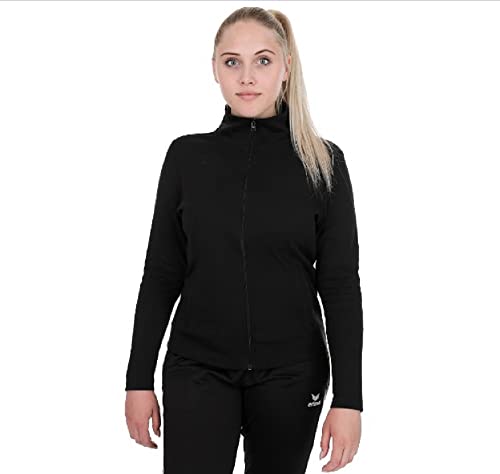 Erima Damen Basic Sweat Jacke (2071816), schwarz, 40