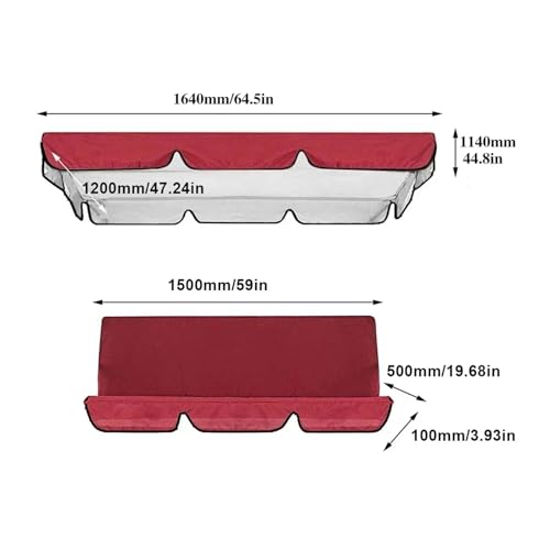 Cubierta de dosel a prueba de sol con protección UV y protector de columpio para exteriores rojo 8