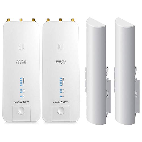 RP-5AC-GEN2 (2Pack) 5GHz Rocket ac Gen2 airPrism AC Radio BaseStation RF Filtering Technology PtP/PtMP + AM-5G16-120 (2Pack) AirMAX 5 GHz 2x2 MIMO 120 Degree Sector Antenna