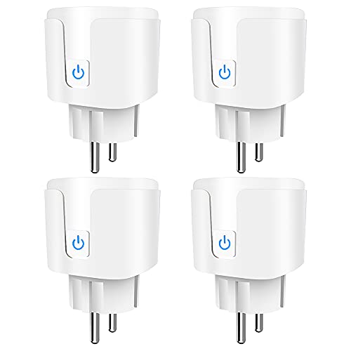 Wlan zásuvka Smart Home, WiFi zásuvka Maidodo, 16A, 3500 W, sada 4 ks smart plug, příslušenství Alexa, funguje s Alexa Echo/Google Home a chytrými přístroji, hlasové ovládání s časovými plány Smartlife.