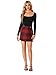 Vrtige Women's Plaid Skirt Casual High Waist Zipper Pencil Bodycon Mini Skirt Solid Red Large