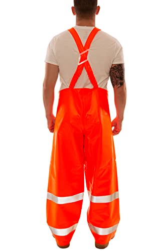 Image of TINGLEY Eclipse O44129.2X ANSI 107 Class 3 Flame Resistance Hi-Vis Snap Fly Front Overall with 2 inch Silver Reflective Tape, Size 2X, Fluorescent Orange /Red | Eclipse high-visibility design, Arc flash protection, Flash Fire protection Overalls, Fluorescent orange /Red, Snap fly front