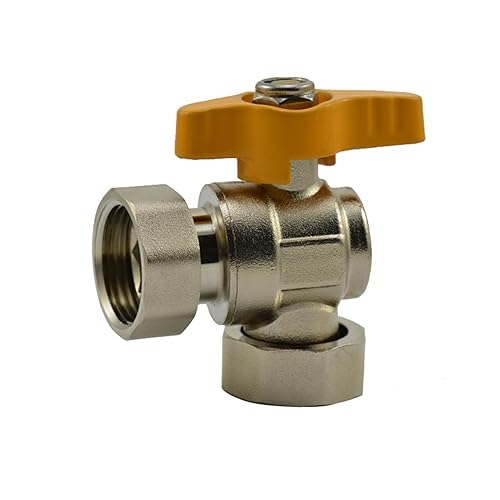 Séparateur d'eau triangulaire double pivot de 1,9 cm avec vanne d'arrêt à poignée rouge - 3
