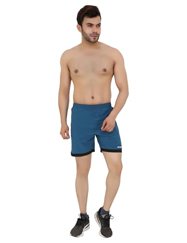 Image of Sports Shorts for Men, Athletic Running & Gym Shorts with Zip Pocket, Regular Fit Training Shorts