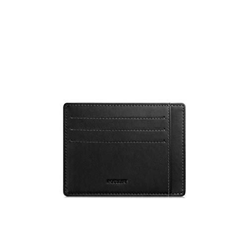INJOYLIFE Leather Slim Wallet Minimalist Front Pocket Wallet RFID Blocking Credit Card Holder Leather Card Holder Wallet (Black)