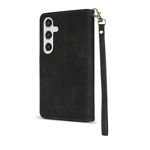 ZZXX for Samsung Galaxy A14 Wallet Case Zipper Pocket 6.6 inch,Black - image 4
