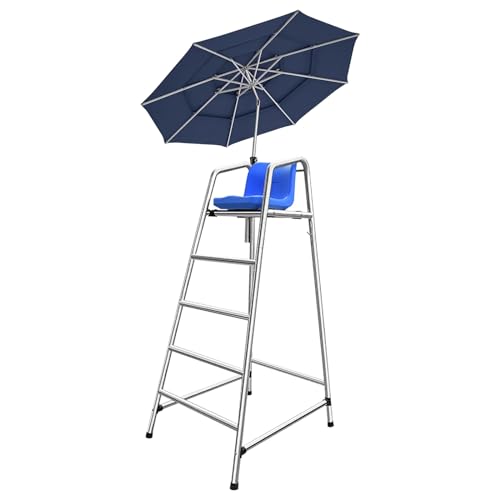Chaise de sauveteur de piscine avec trou pour pare-soleil et chaise d'arbitre