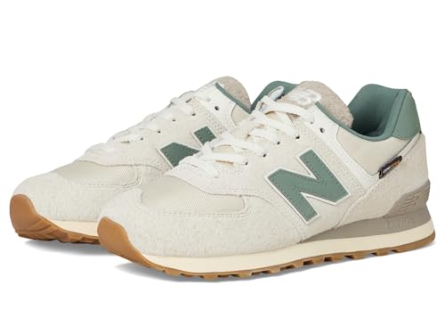 New Balance Unisex-Adult 574 V2 Unisex Sneaker, Calcium/New Spruce, Men 5.5 M/Women 7 W