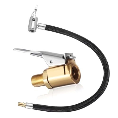 WUSJCOF 2 pièces Ensemble d'extension de valve, Pneu avec connecteur 8 mm et raccord rapide, Adaptateur Schrader, Embout de gonflage pour moto, vélo, Tube...