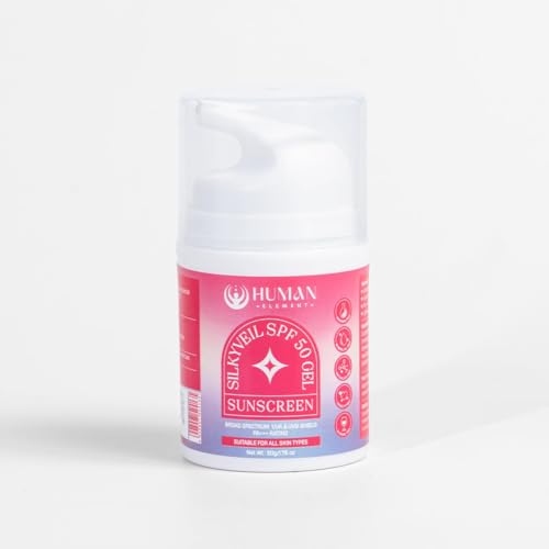 Image of HUMAN ELEMENT SilkyVeil SPF 50 Gel Sunscreen | Broad-Spectrum UVA & UVB Protection | Lightweight, Hydrating & Non-Greasy | Fast-Absorbing Formula for Daily Use | Suitable for All Skin Types | 50g