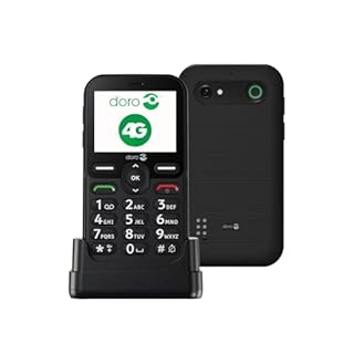 Phone - Doro Leva E10-4G Mobile Phone For Elderly - 2.4" Landscape Display, High Contrast Keys, Extra Loud & Clear Sound, HD Voice, Camera, Doro Secure Button - Charging Cradle - Black
