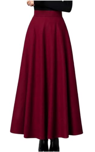 [エムエルーセ] ロングスカート フレア ボトムス Aライン レディース マキシ丈 ゆったり ハイウエスト 無地 シック 大人 可愛い 大きいサイズ 品 着痩せ オシャレ シンプル シルエット 体型カバー きれいめ ママ マタニティ 暖かい あたたかい 赤 赤色 ふんわり プレゼント ギフト 華奢見せ 秋 冬 オフィス おおきい 防寒 防風 通勤 Aラインスカート レッド MRG24-RD2XL
