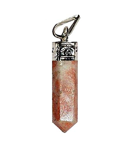 Takshila GemsNatural Sunstone Pendant, Pencil Pointer Shape Sunstone Pendant Sang Sitara Locket