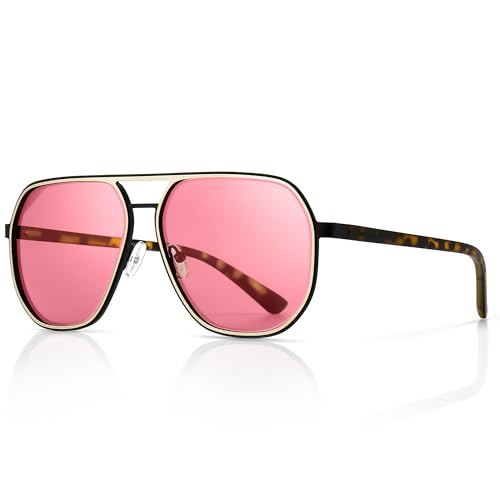 Image of SUNGAIT Polygon Aviator Sunglasses for Men Polarized Trendy Square Sun Glasses Retro Pilot Shades UV Protection