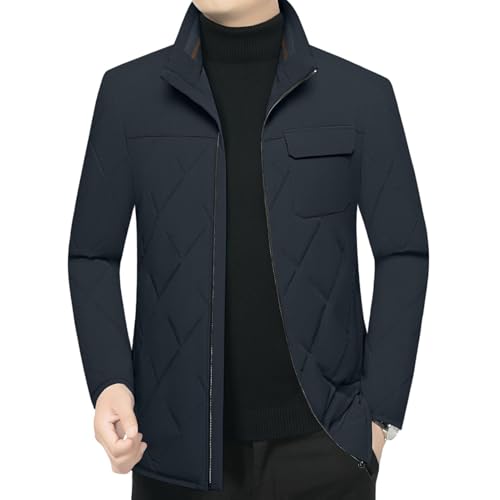 Doudoune chaude homme à col montant manteau hiver noir