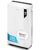 Pro Breeze® 20L/Day Compressor Dehumidifier - Energy Efficient with Laundry Mode, Humidity Sensor & Indicator, Carbon Air Filter for Mould, Damp & Moisture - for Home, Office & Bedroom