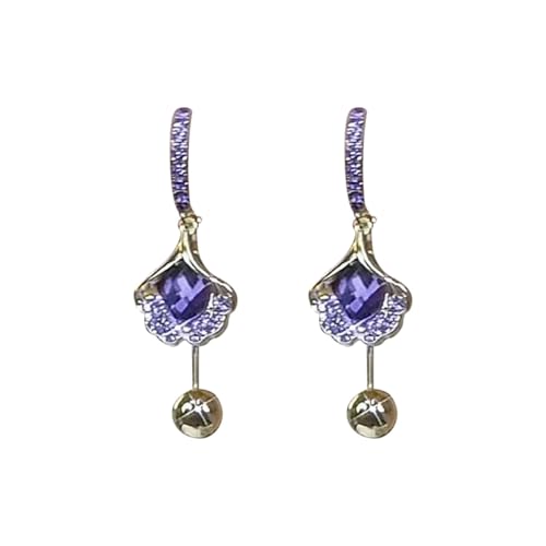 Couawaticy Pendientes de oro y plata para mujer, exquisitos, hipoalergénicos, de diseño clásico, diamantes brillantes, simples, elegantes, con circonita cúbica, ligeros, a la moda, joyería con