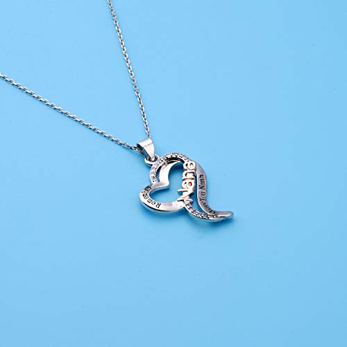 Bekech Mother’s Day Gift Grandma Necklace Remember I Love You Granny/Grandma/Mimi/Nana/Nonna Infinity Love Heart Necklace Gift For Grandmother Form Grandchildren (Nana Silver) #TOP4