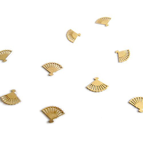 Amazon | Nina 扇子 レジンパーツ 【 ゴールド 3mm 約100個 】ネイル