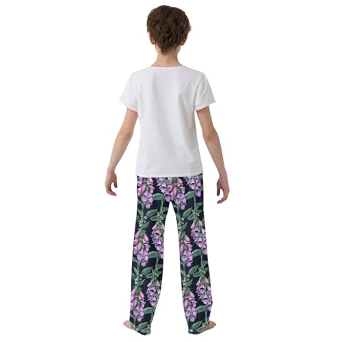Foxglove Purple Long Pajama Pants Bottoms Soft Sleepwear with Pockets3