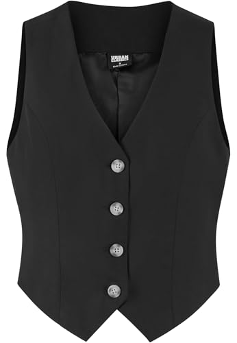 Chaleco negro mujer Urban Classics sin mangas con bolsillos 4