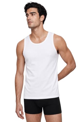 Image of Van Heusen Men's White Cotton Vest - Pack of 1 |Antibacterial 100% Combed Cotton | Moisture‑Wicking, Stay‑Fresh Technology, Soft Handfeel | Extended Length |Doesn't lose shape | Regular Fit Sleeveless Innerwear | Style 10071