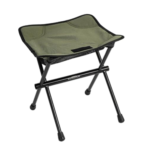 ALCXAZS Taburete plegable duradero, silla de camping, asiento ligero para exteriores, mini reposapiés portátil con capacidad de carga, fácil transportar, reposapiés portátil para mochileros al aire