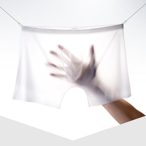 Men's Ice Silk Boxer Briefs See-Through Transparent Fast Drying Fitness Sport Underwear4