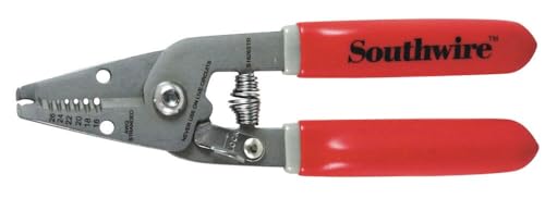Southwire Compact Wire Stripper 16-26 AWG - Strips, Cuts, & Loops Electrical Wire - Stainless Steel Blades - Spring-Loaded - Lightweight Tool - Compact 16-26 AWG Model