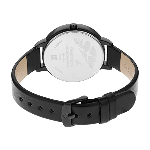 Image of Fastrack Stainless Steel Glitch Analog Black Dial Women's Watch-6234Nl01, Band Color:Black