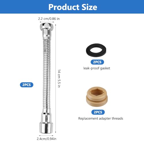 Extensor de grifo de acero inoxidable de 20 cm giratorio a 360 grados 3