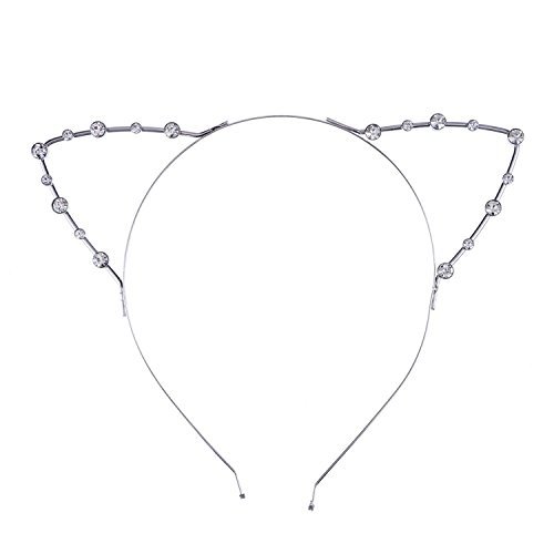 Mudder Cat Ear Headband, 2 Pieces, Gold and Silver