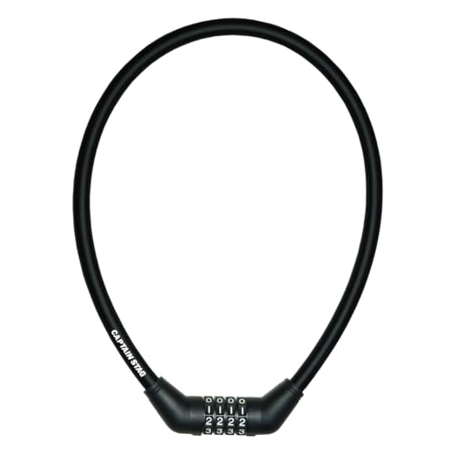 キャプテンスタッグ(CAPTAIN STAG) 自転車 鍵 ロック 4ダイヤルワイヤーロック ワイヤー長60cm/φ12mm/周長71cm 可変式ダイヤル ストレート ブラック Y-4338