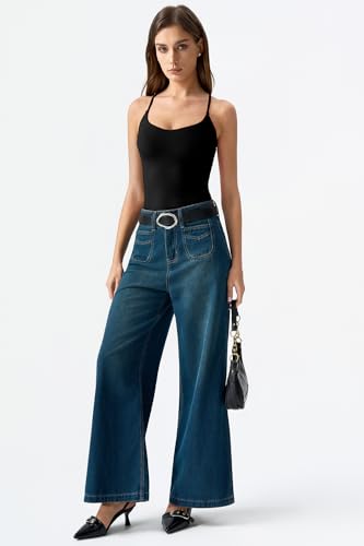 Image of QINSEN Womens Cross Back Tank Top V Neck Double Lined Camisole Top Sleeveless Spaghetti Strap Going Out Tops