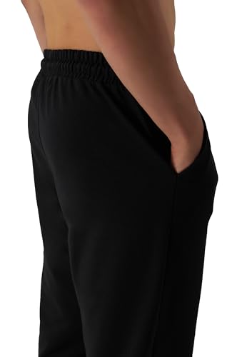 ROSS CAMP Jogginghose Herren – Sporthose Lang Baumwolle, Freizeithose Trainingshose, Sweatpants Jogger, Laufhose Breite Modern(Schwarz, XL)